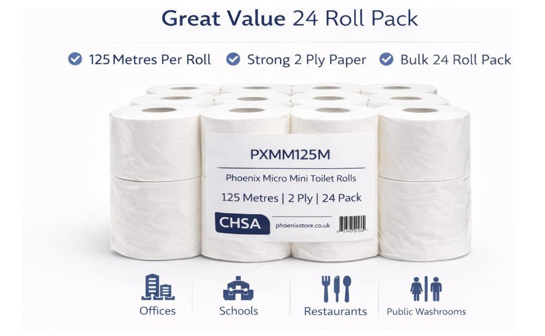 Phoenix Micro Mini Toilet Rolls 125m 2 Ply 24 Pack