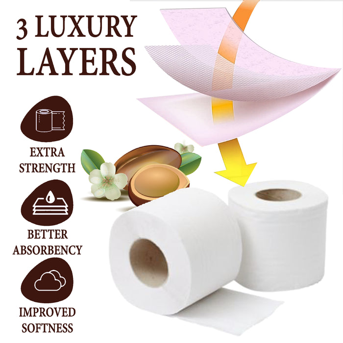 Phoenix Soft Shea Butter Fragranced Quilted White 3 Ply Toilet Paper ...