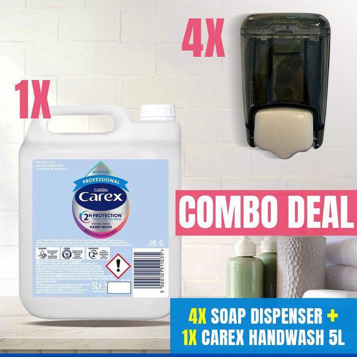 4 Soap Dispensers With 5L Handwash Combo Deal