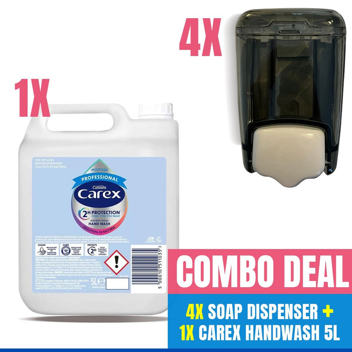 4 Soap Dispensers With 5L Handwash Combo Deal