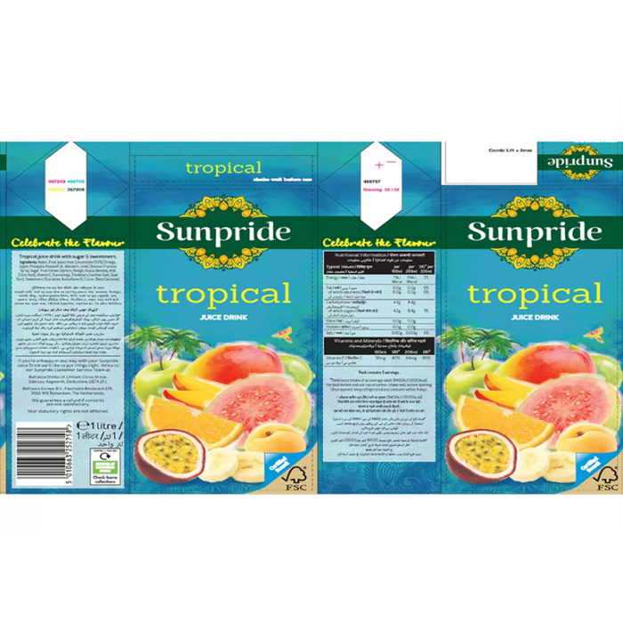 Sunpride Tropical Juice 12 x 1L