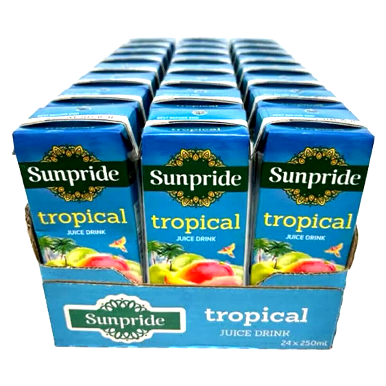 Sunpride Tropical Juice Drink, 24 x 250ml - Passion Fruit, Orange, Apple & Lime