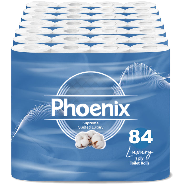 84 Roll Phoenix Soft Supreme Luxury Quilted 3 Ply Non-Fragranced Toilet Rolls