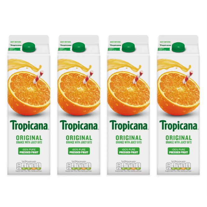 Tropicana Original Orange Juice 4 x 900ml