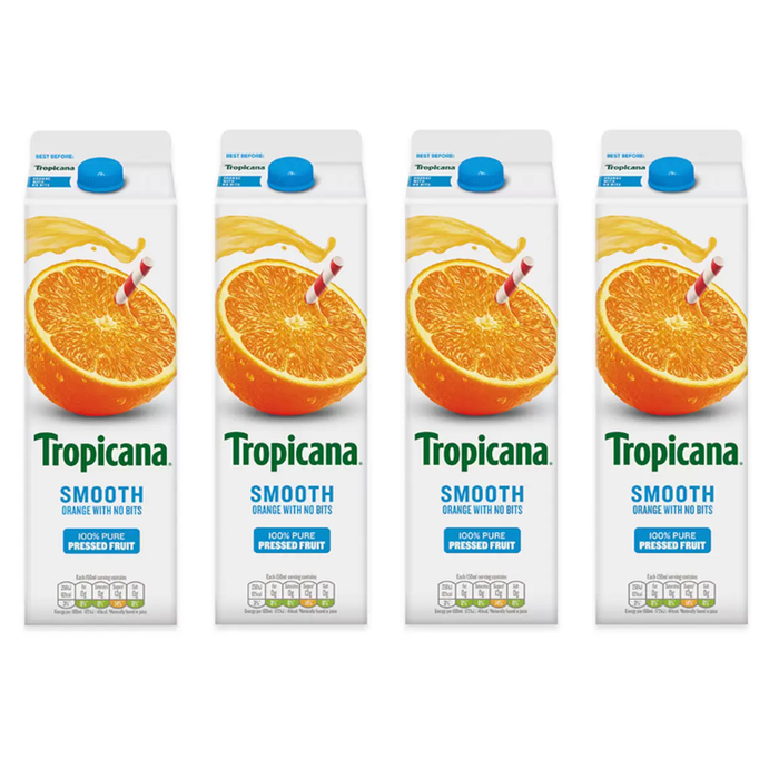 Tropicana Smooth Orange Juice 4 x 900ml