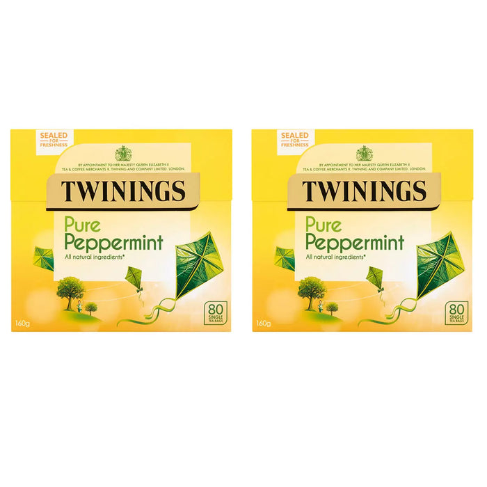 Twinings Pure Peppermint Tea Bags, 2 x 80 Tea Bags