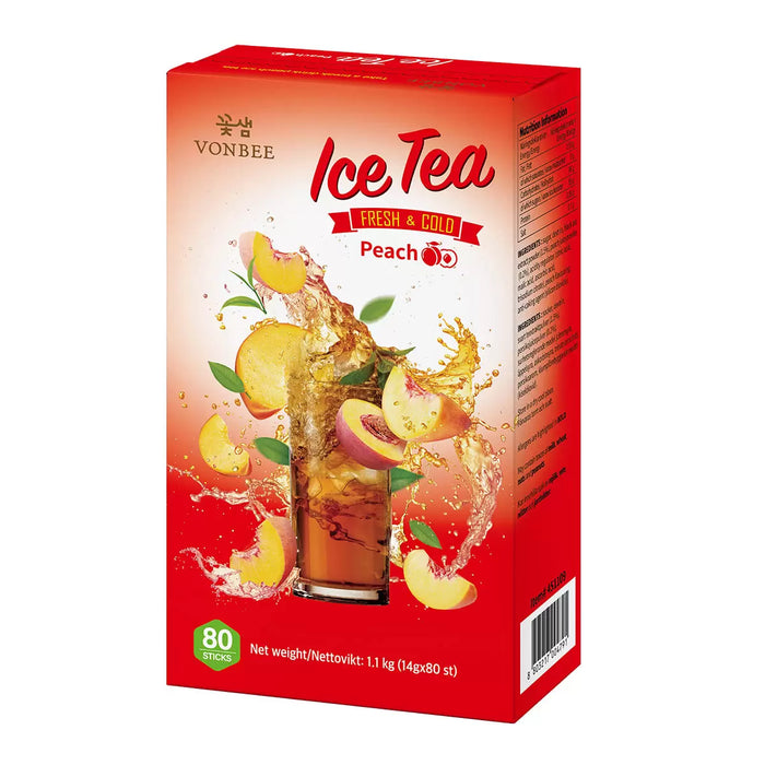 Vonbee Peach Ice Tea Sachets, 80 x 14g