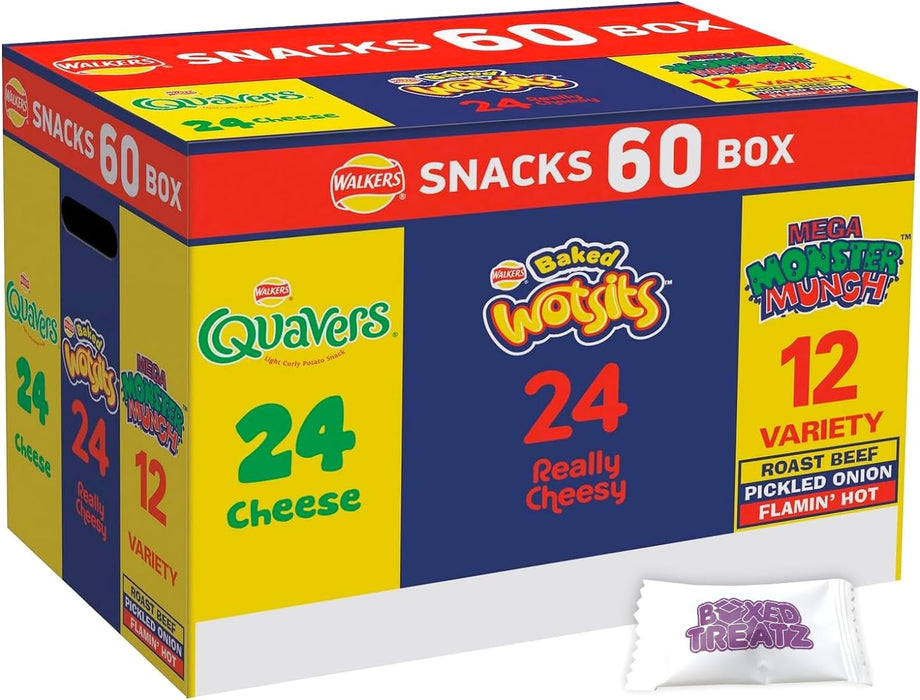 Walkers Crisps Snack Variety Box, 60 Pack