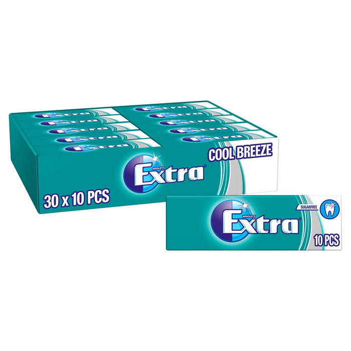 Wrigley's Extra Cool Breeze Chewing Gum, 30 x 10 Pack