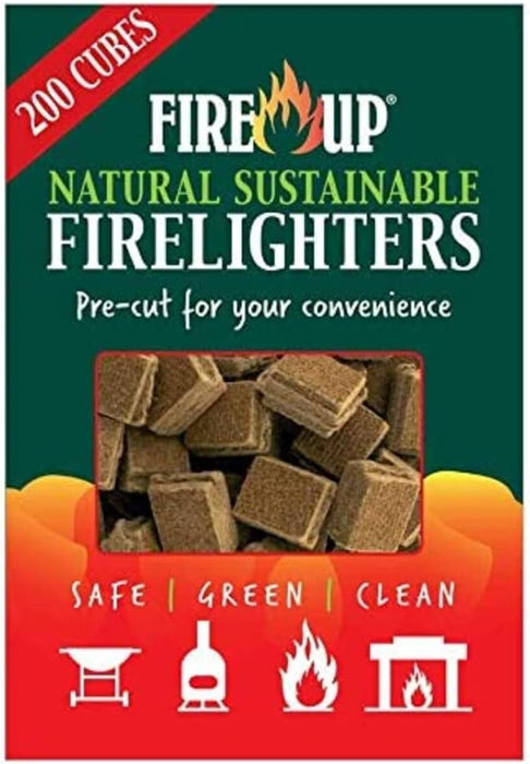 FIRE UP Natural Sustainable Firelighters, Box of 200, Brown