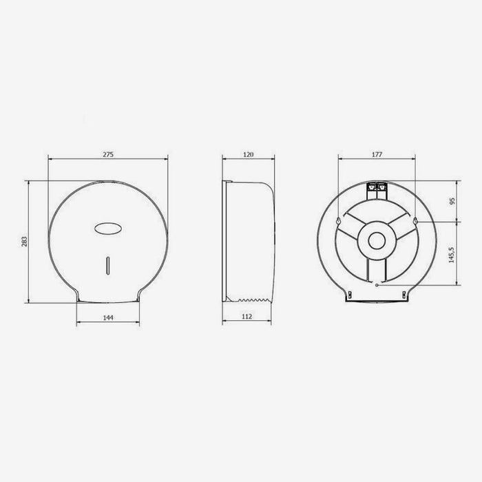 Jumbo Dispenser Toilet Roll Holder- For rolls up to 300m