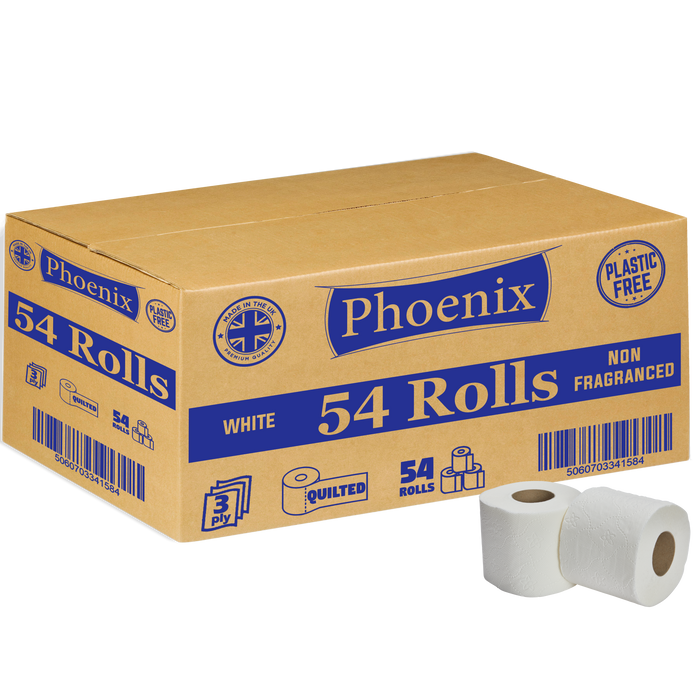 54 Rolls of Plastic Free Quilted 2 Ply Toilet Rolls