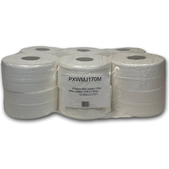 Phoenix Mini Jumbo 170m 2 ply 1 x 12 Rolls (12,000 sheets)