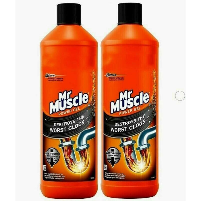 Mr Muscle Kitchen + Bathroom Drain Gel, 2 x 1L