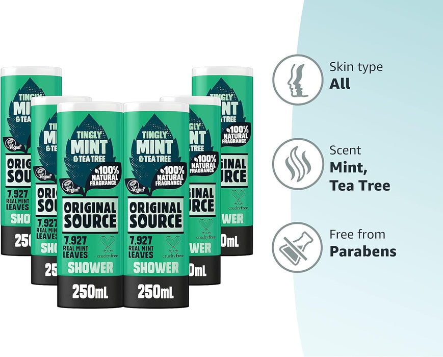 Original Source Mint & Tee Tree Shower Gel 6 x 250ml