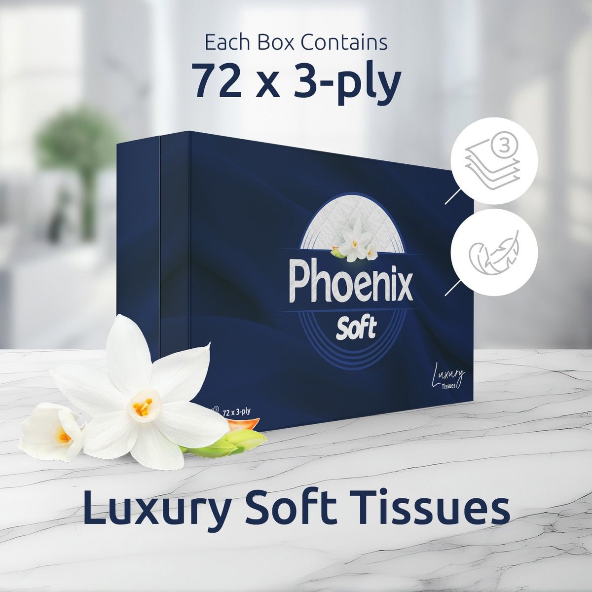 Phoenix Soft Luxury Facial Tissues - Gentle & Delicate, Bulk Buy (24 B ...