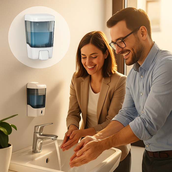 Wall Mounted Hand Soap Dispenser 400ml Refillable ABS Sanitizer Bathroom Kitchen