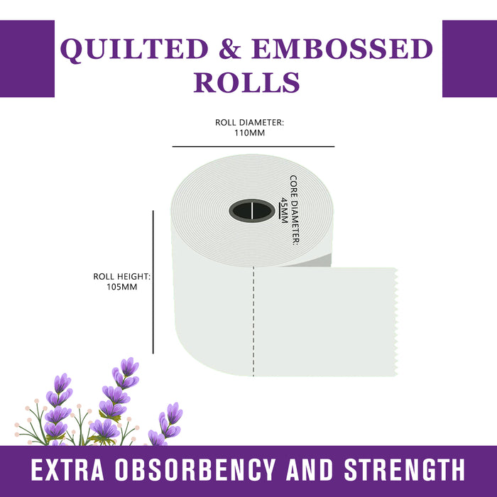 54 Rolls of Plastic Free Quilted 3 Ply Lavender Fragranced Toilet Rolls