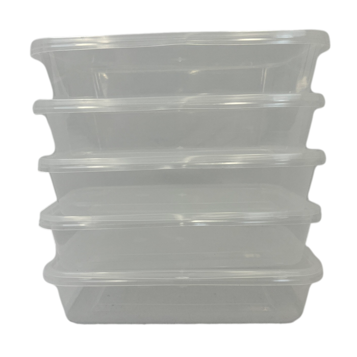 50 x Rectangular 500ml Microwave Plastic Containers Takeaway Food  Containers UK
