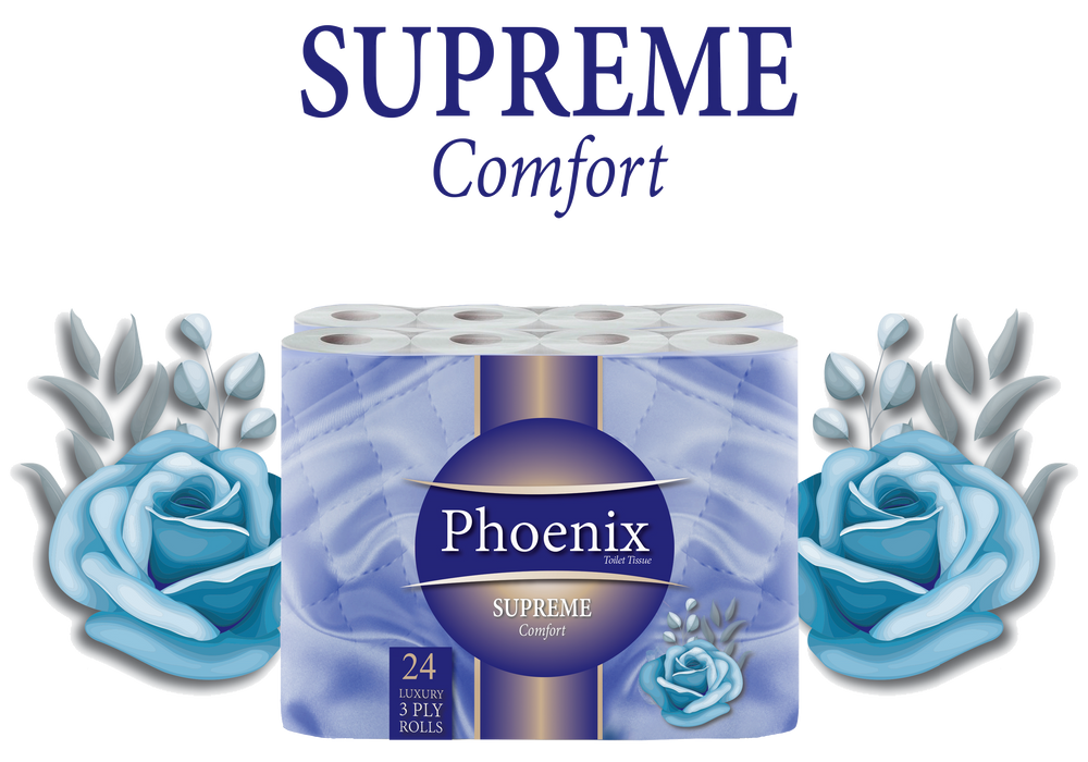 24 Roll Phoenix Soft Supreme Luxury Quilted 3 Ply Non-Fragranced Toilet Rolls